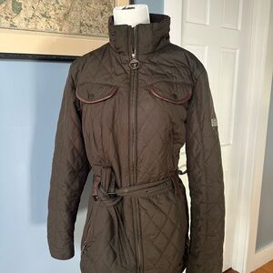 Barbour Quilted Utility Jacket Chocolate Brown